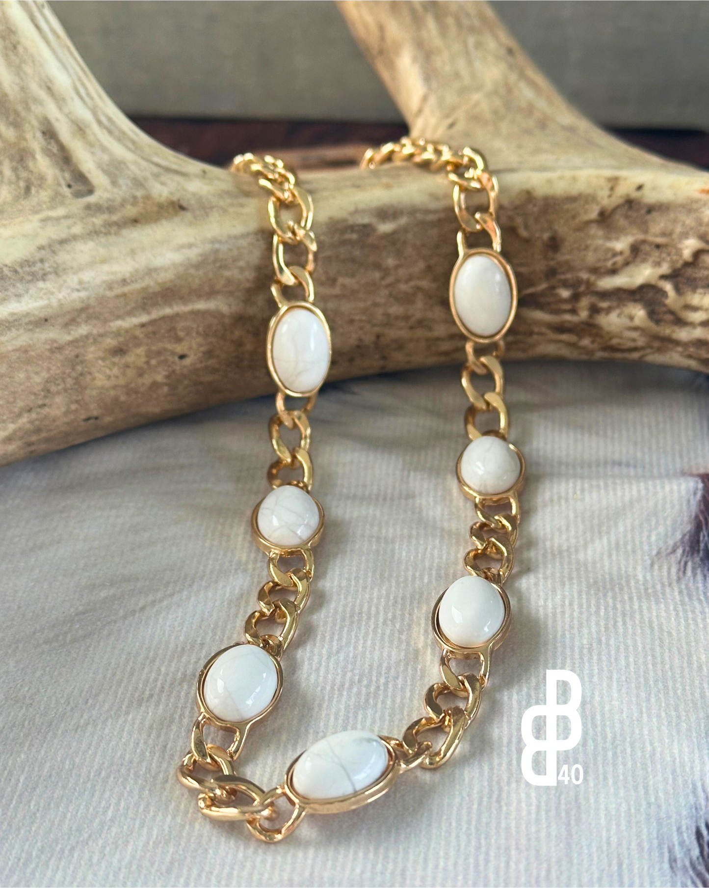 Semi Precious Stone Chain Necklace