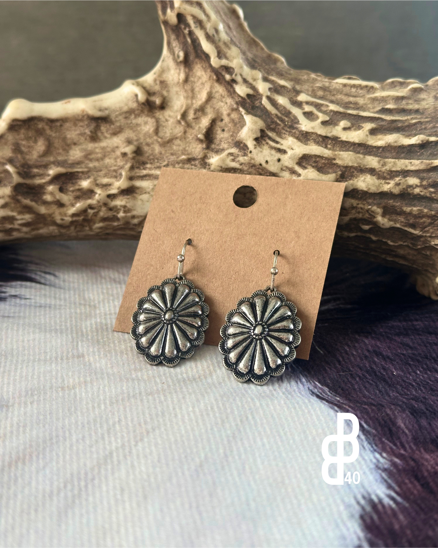 Western Concho Dangle Earrings
