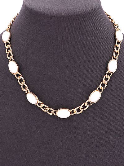 Semi Precious Stone Chain Necklace