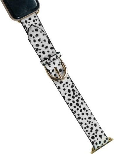 Dalmatian Print Faux Leather Apple Watch Band