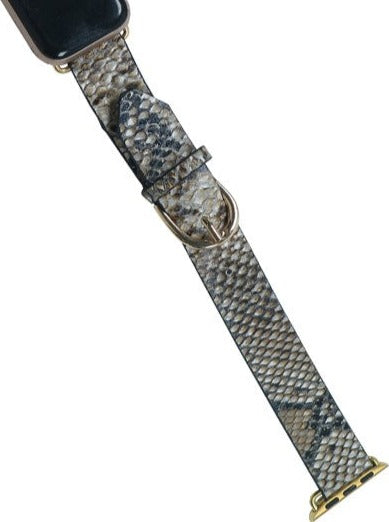 Snake Print Faux Leather Apple Watch Band