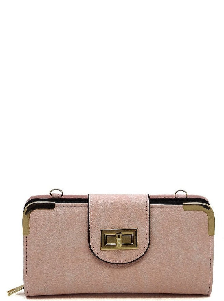 Turn Lock Crossbody/ Handheld Wallet