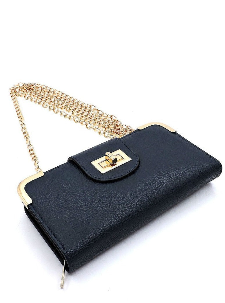Turn Lock Crossbody/ Handheld Wallet