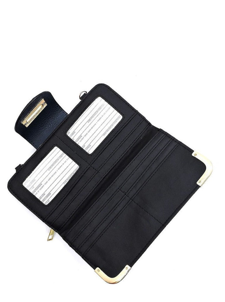 Turn Lock Crossbody/ Handheld Wallet