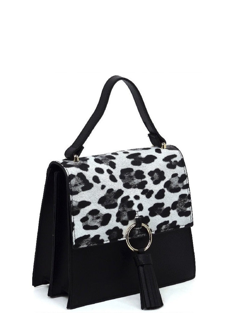 Ring Tassel Flap Crossbody/ Handheld Satchel