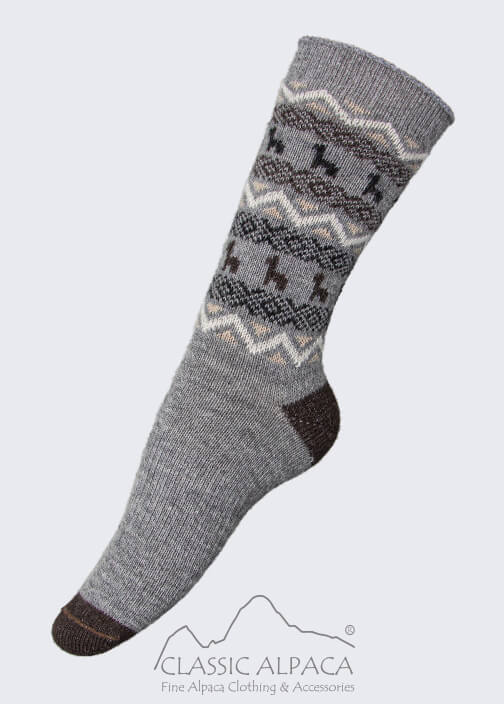 Alpaca Print Crew Socks