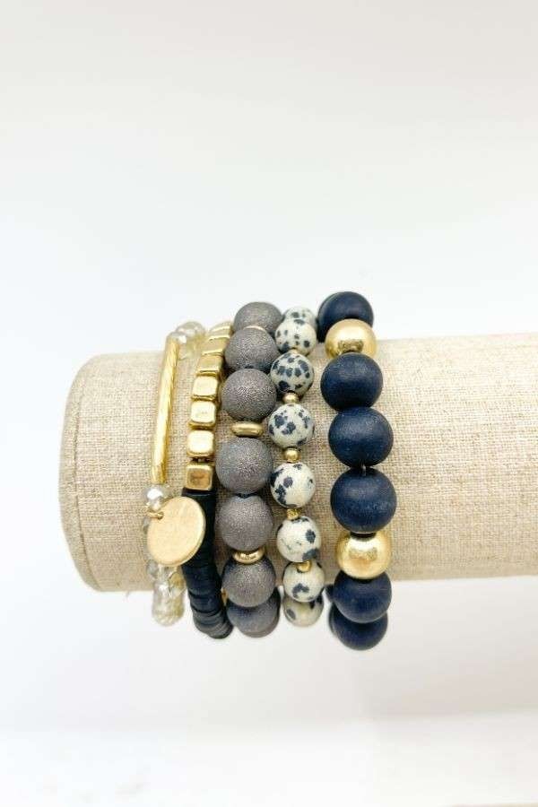Black Semi Precious Stone Bracelet