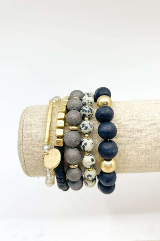 Black Semi Precious Stone Bracelet