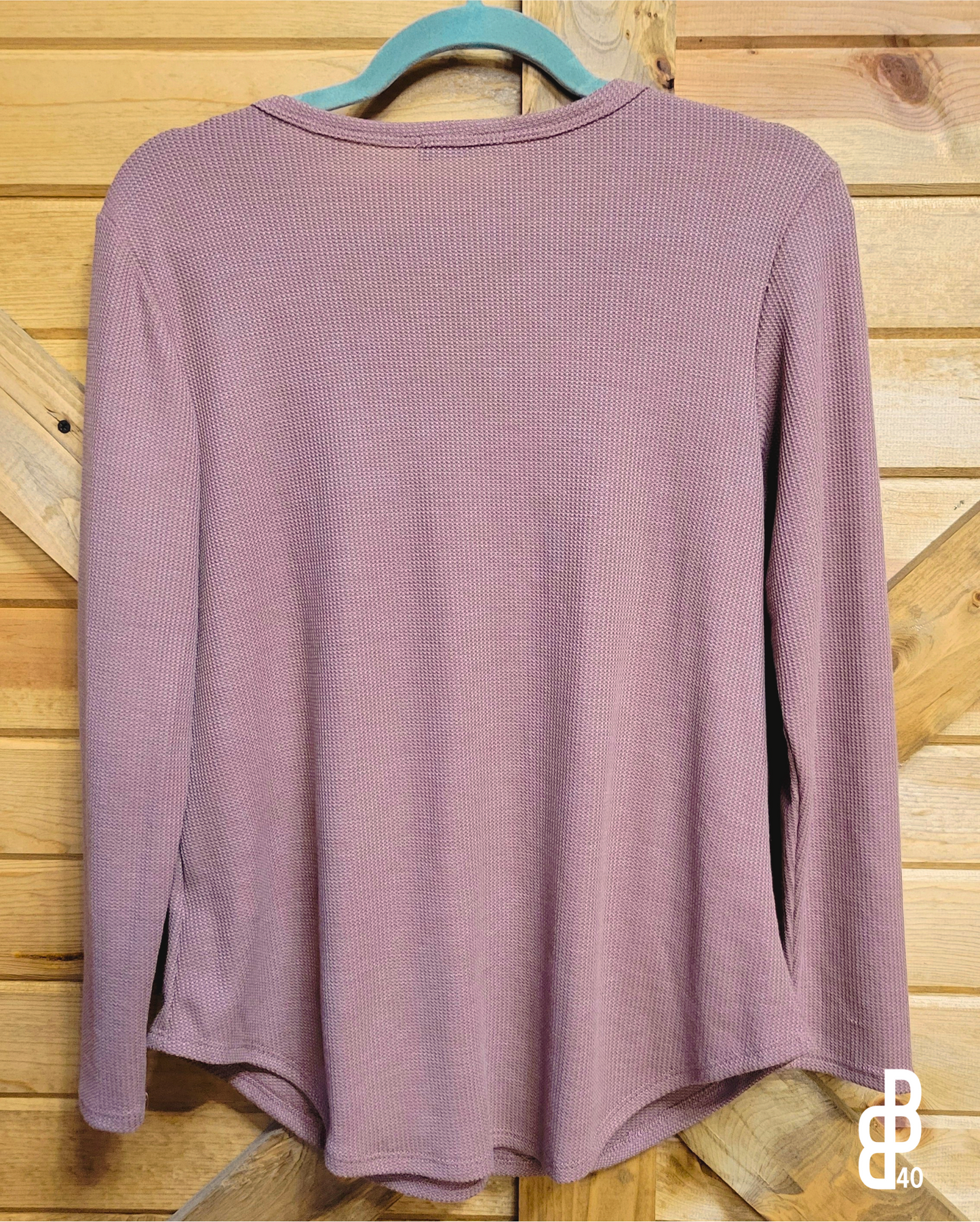 Mauve Faux Button-Up Blouse