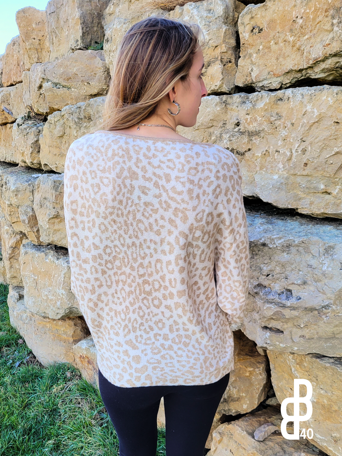 Leopard Print Bubble Sleeve Sweater