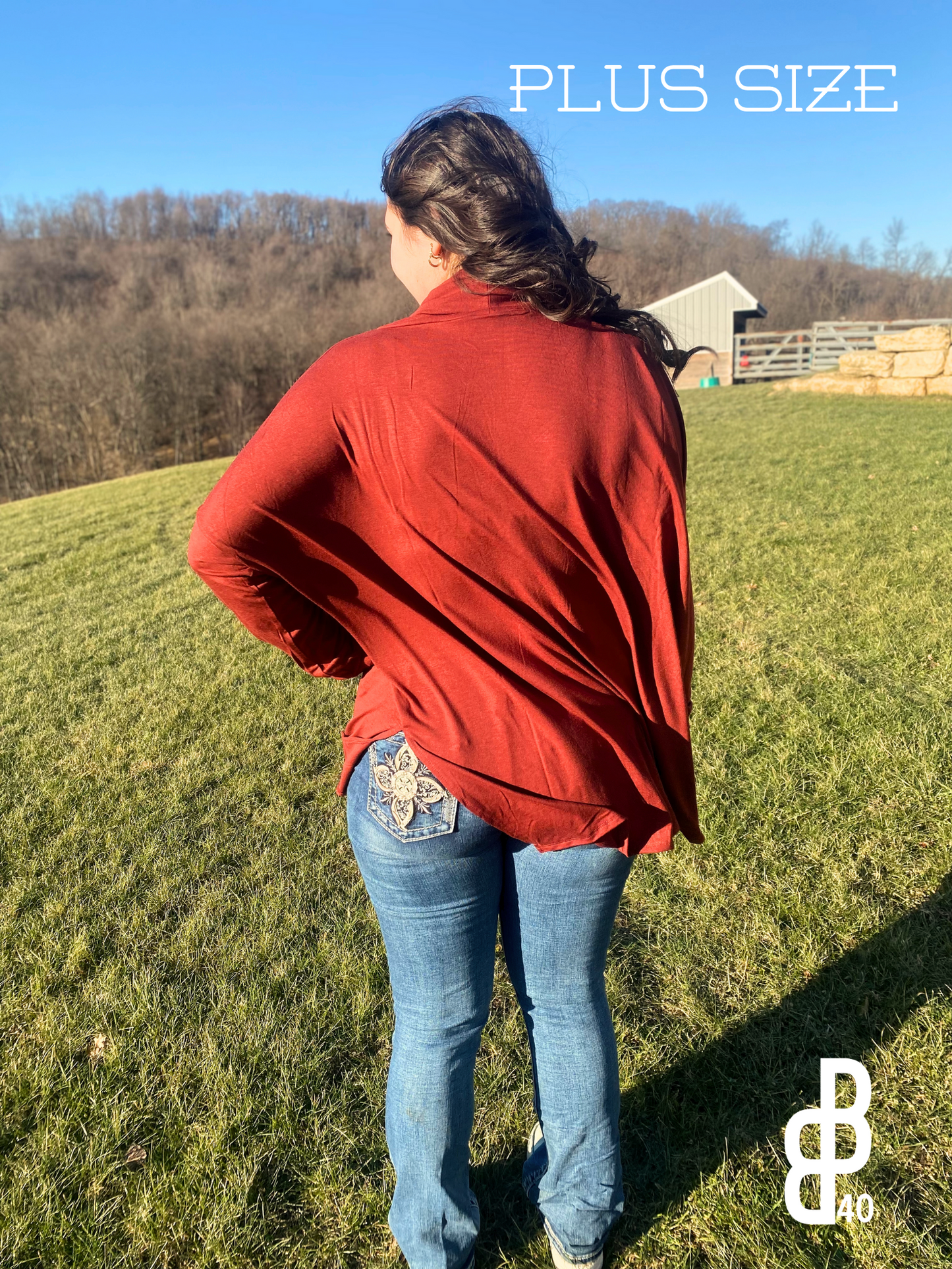 Brick Cowl Neck Long Sleeve