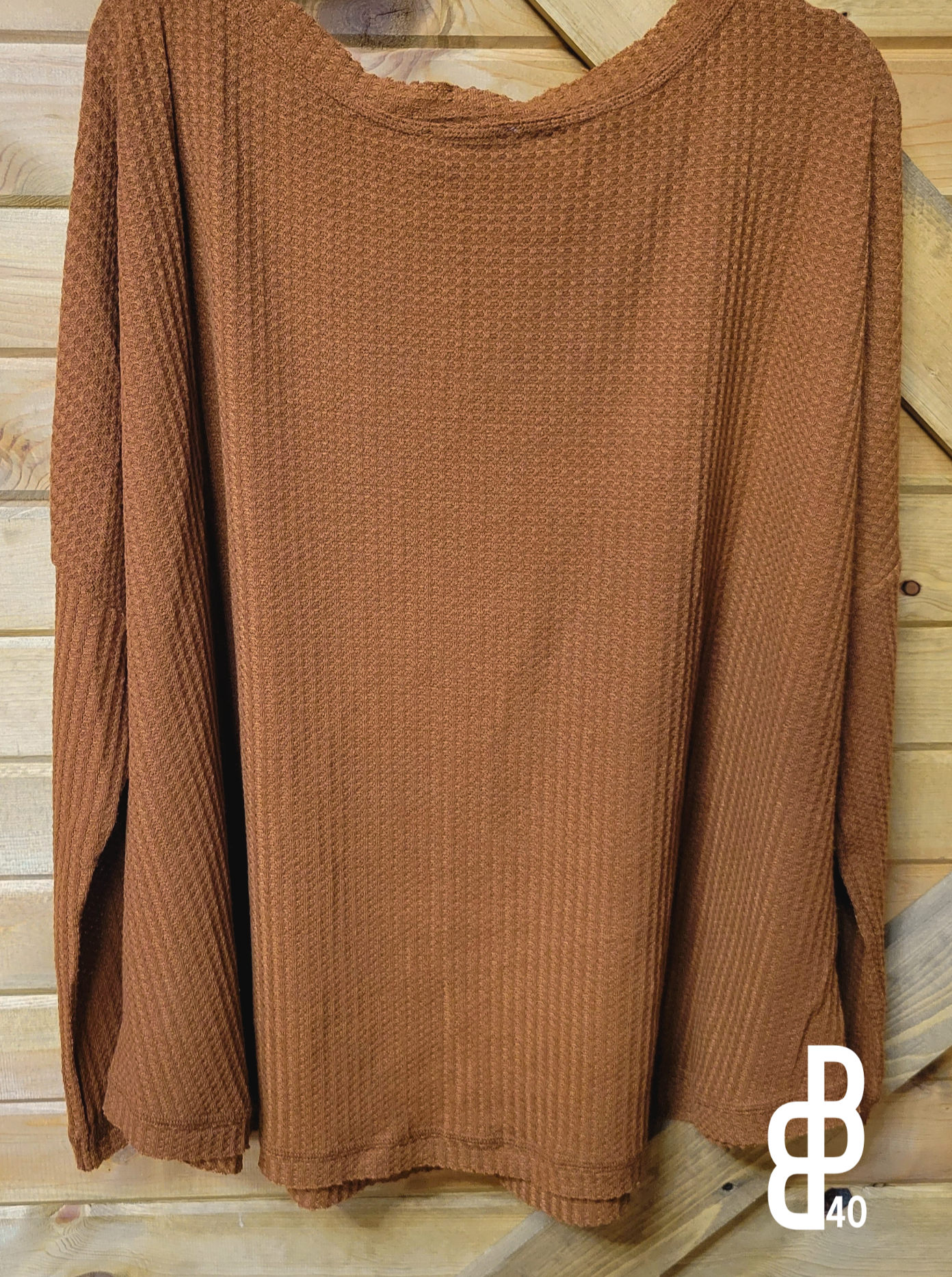 V-Neck Camel Long Sleeve Sweater